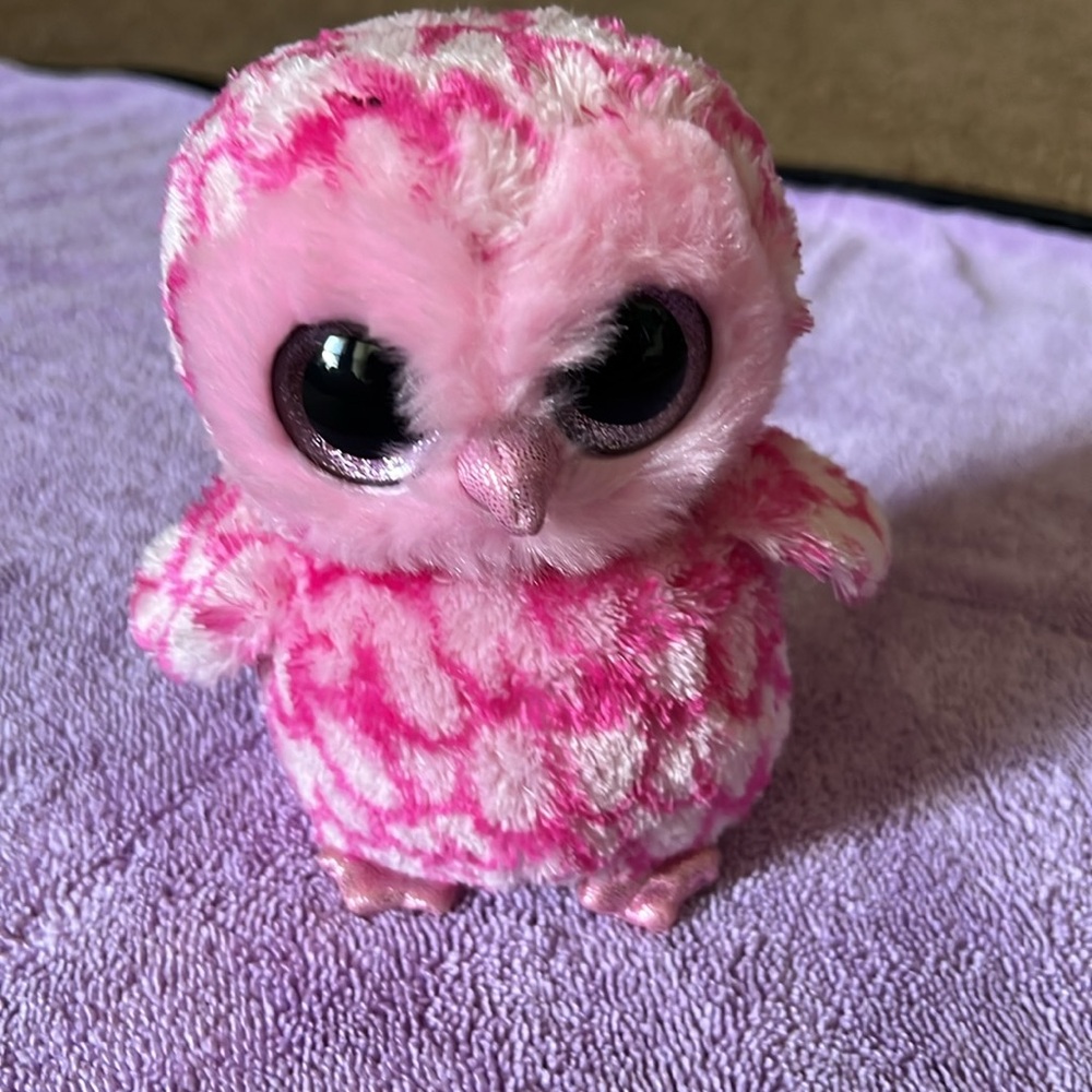 TY pink owl beanie baby - Picture 4 of 4
